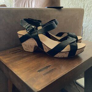 Roberto Del Carlo Cork & Leather Platform Sandals